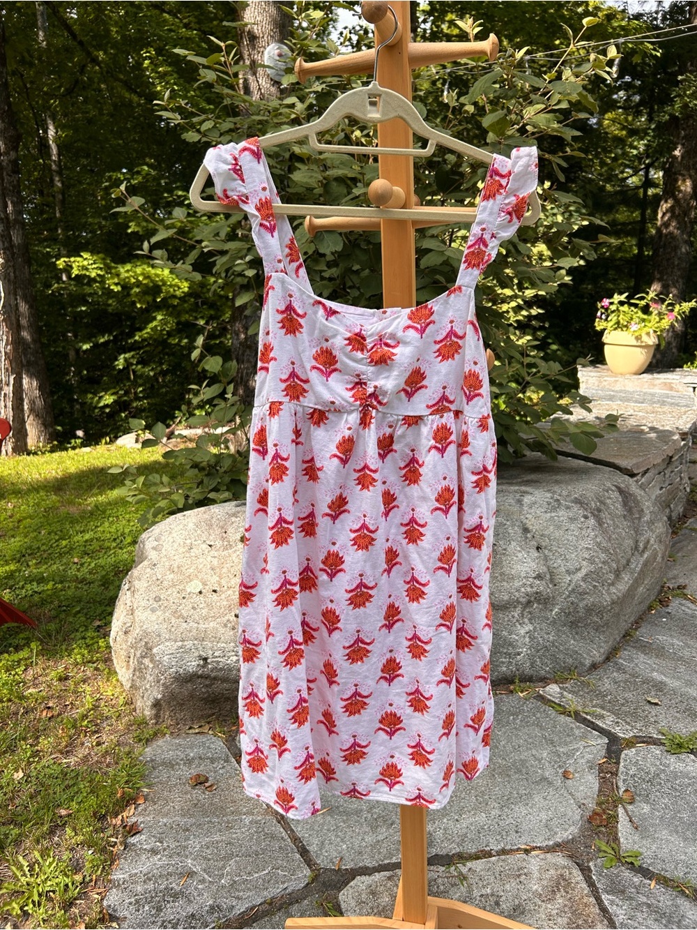 J. Crew Pink Sundress with Orange Floral Motif